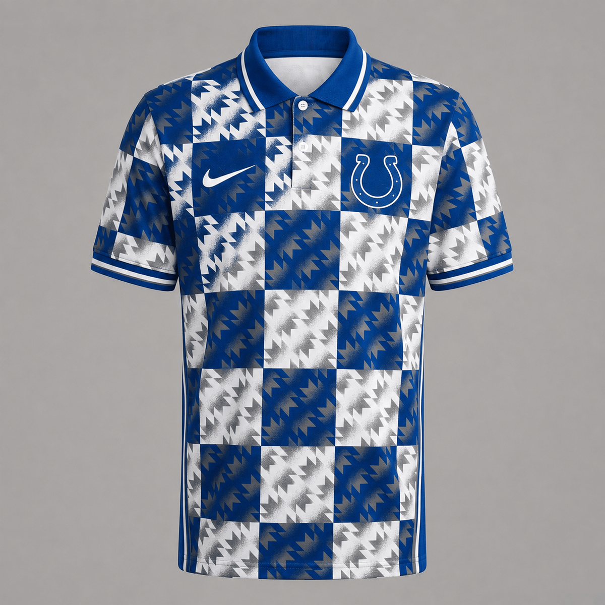 Premium NFL x IND Menƒ??s Retro Geometric Pattern Polo Shirt