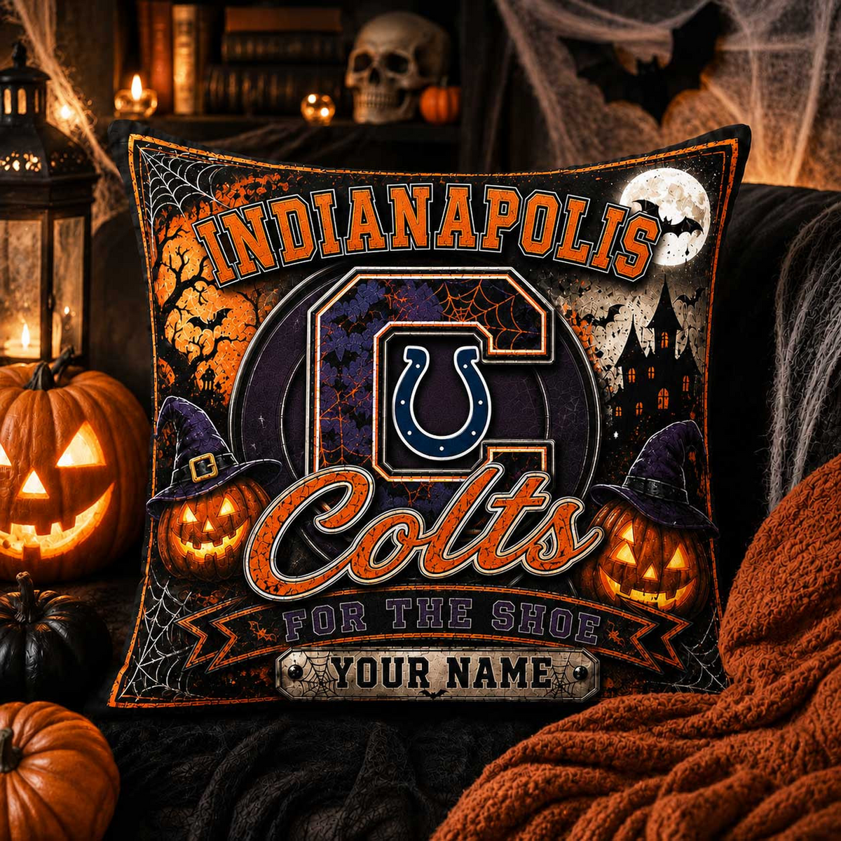 Premium NFL x IND Spooky Season Fan Personalized Pillow