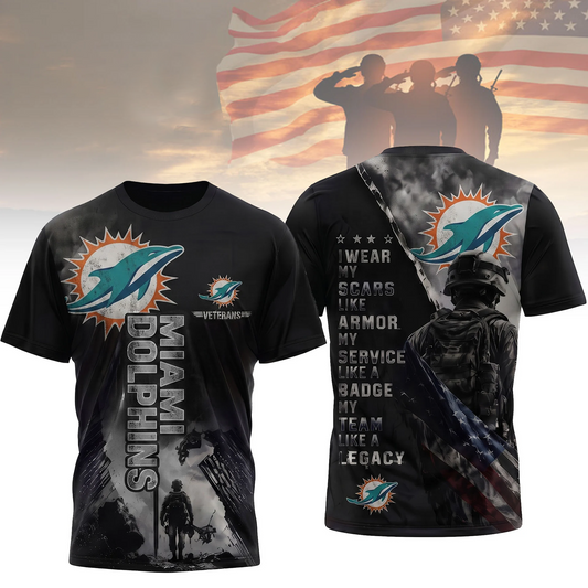 Premium NFL x MIA Veterans Legacy Team 3D Shirt