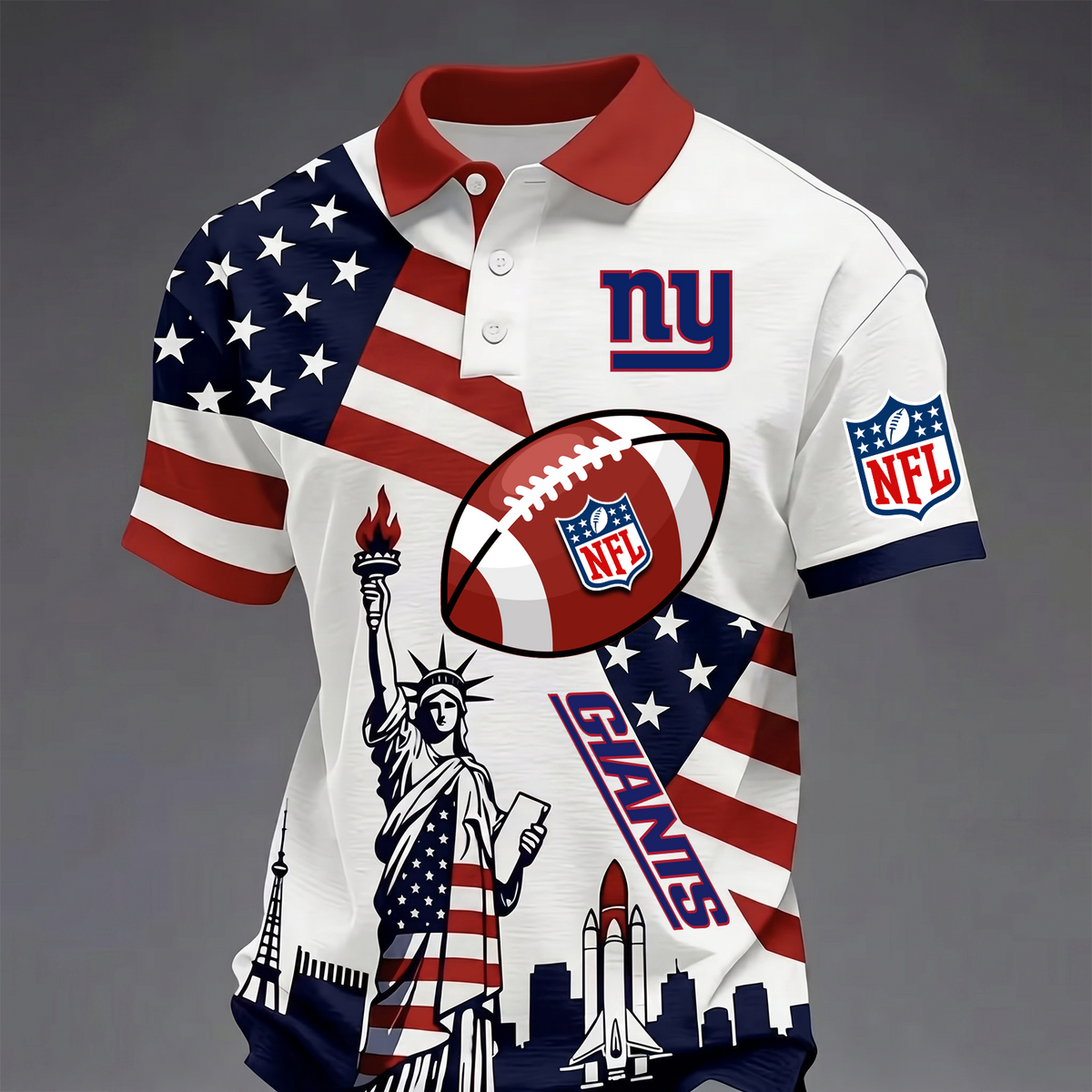 Premium NFL x NYG USA 250 Year Anniversary Polo Shirt 200626