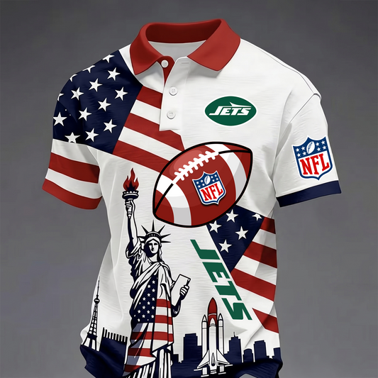 Premium NFL x NYJ USA 250 Year Anniversary Polo Shirt 200626