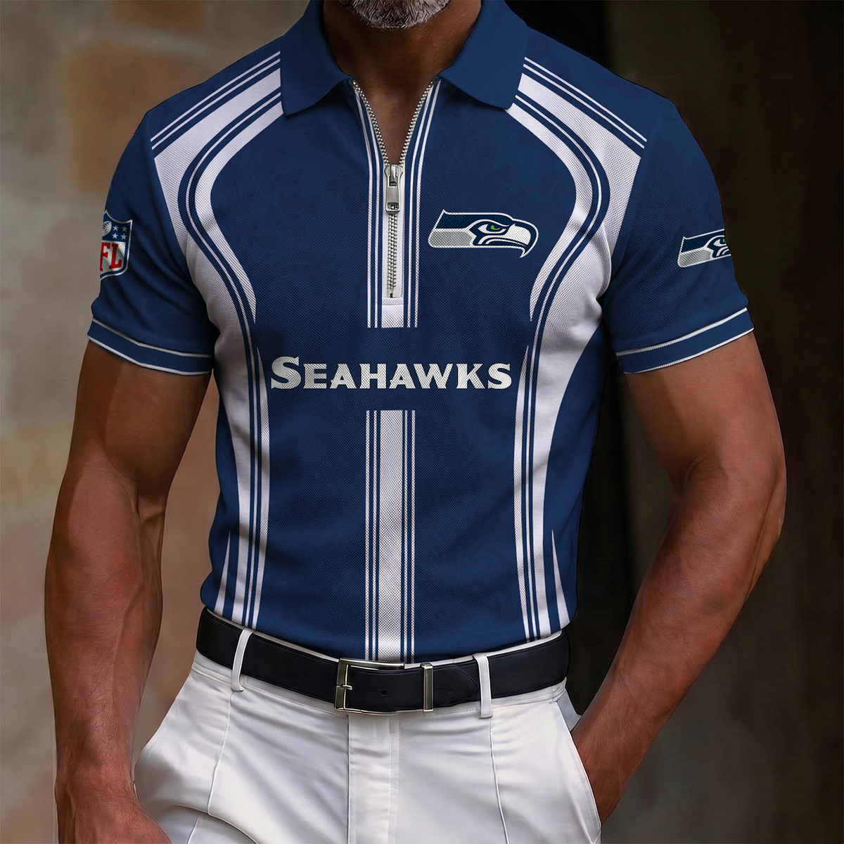 Premium NFL x SEA Quarter-Zip Polo Shirt