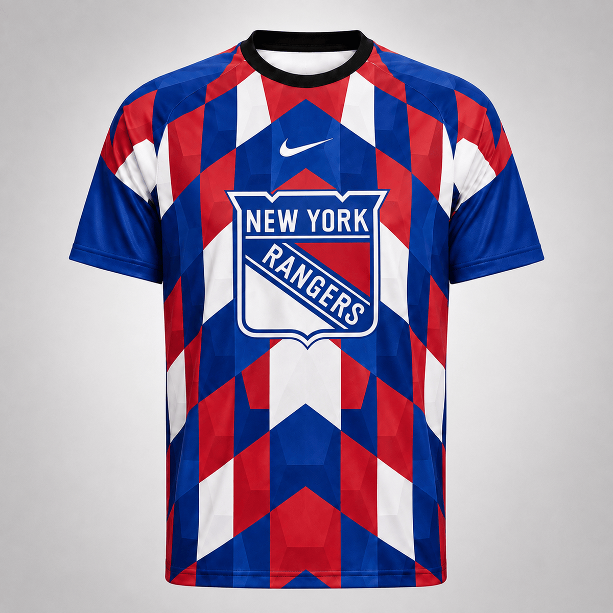 Premium NHL x NYR Vintage Diamond Grid Hockey T-Shirt