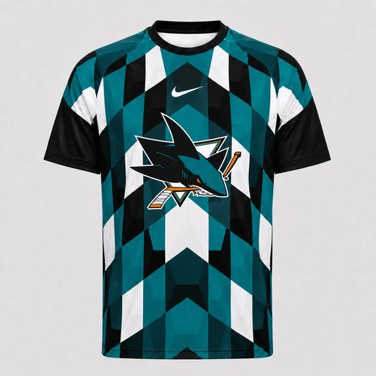 Premium NHL x SJS Vintage Diamond Grid Hockey T-Shirt