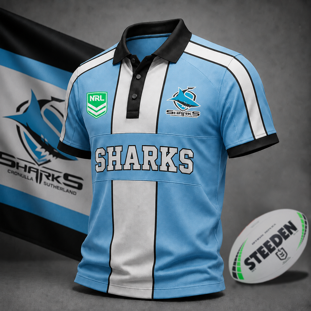 Premium NRL x CRO Heritage Stripe Rugby Polo Shirt