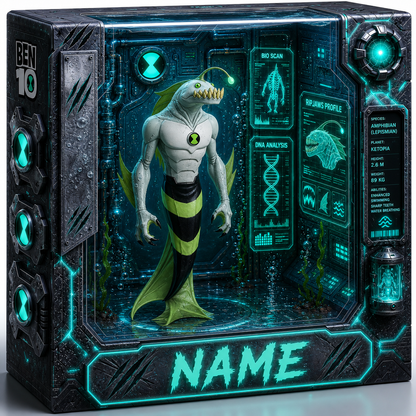 Custom Photo Acrylic Plaque, Personalized Alien Hero Collectible, Cartoon Action Figure Style Gift, Custom Fan Display Decor, Sci-Fi Inspired Acrylic Plaque Gift For Fans BQH