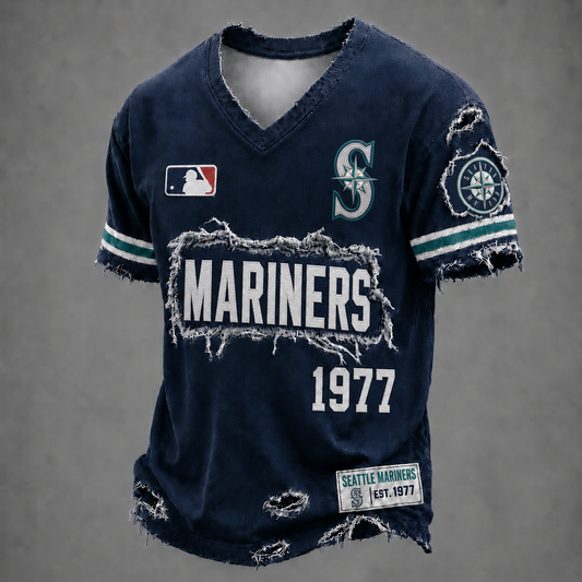 SEA x MLB LUXURY V-Neck T-Shirt 0406 DatND DVT