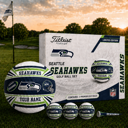 SEA x NFL Inspired Golf Ball Set  3 Premium Golf Balls V2