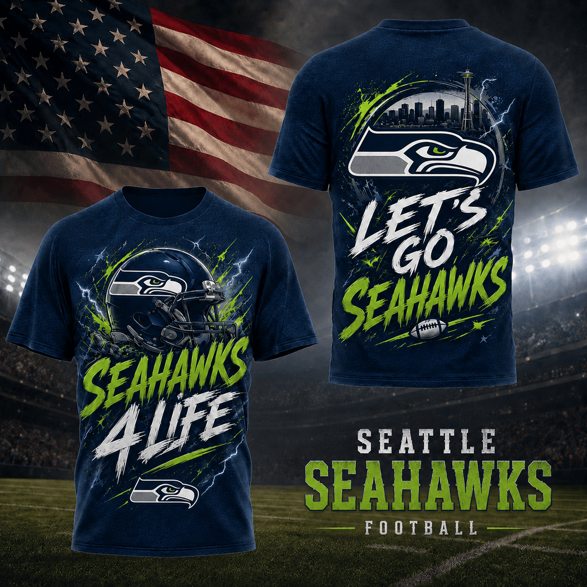 SEA x NFL Premium Fan For Life 3D Shirt