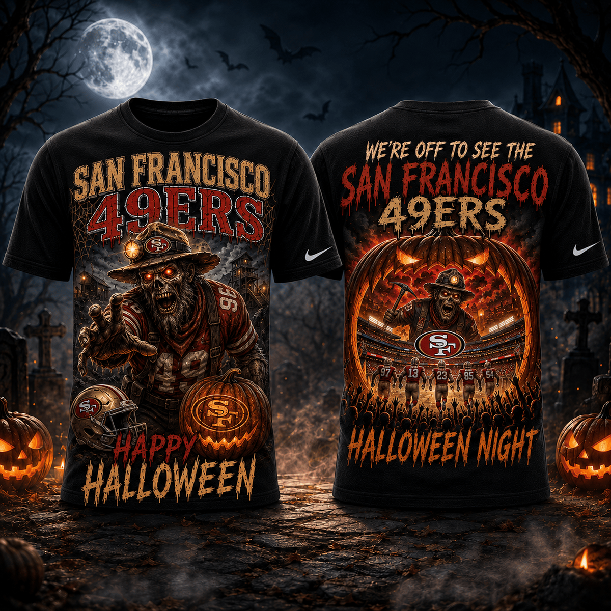 SF x NFL Halloween Game Day 3D Shirt