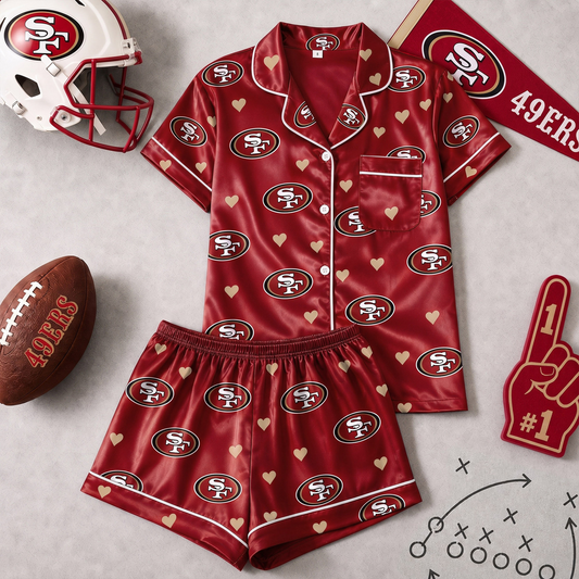 SF x NFL Love Satin Pajamas Set
