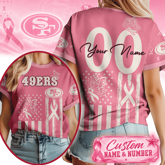 SF x NFL Premium Butterfly Ribbon Custom 3D Shirt