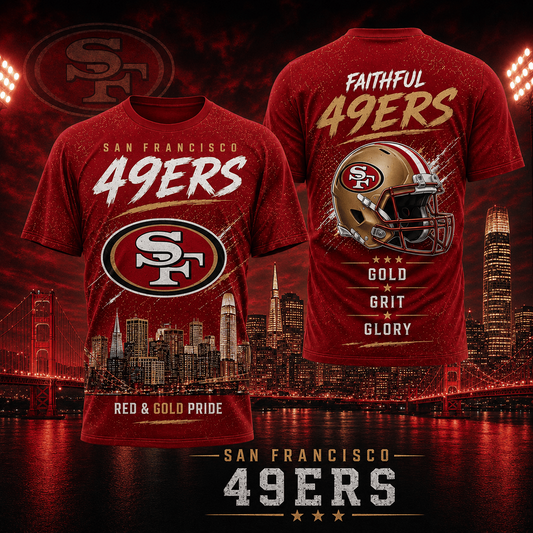 SF x NFL Premium Skyline Pride Football T-Shirt