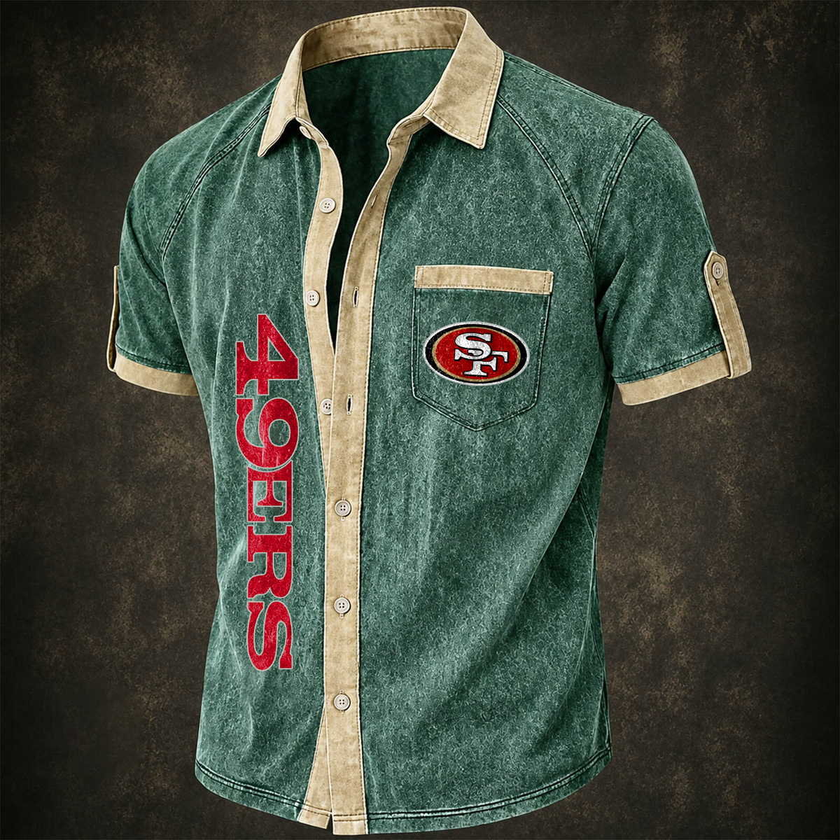 SF x NFL Short-Sleeve Button-Up Sports Shirt