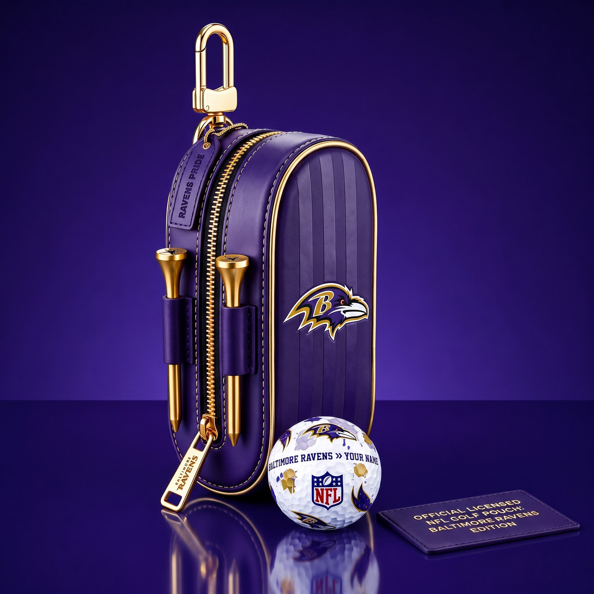 SIGNATURE NFL X BR DELUXE LEATHER  GOLF POUCH FOR TOURNAMENT