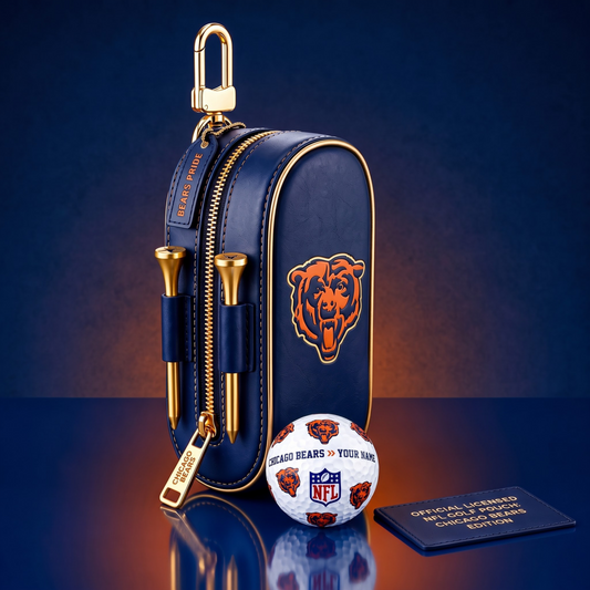 SIGNATURE NFL X CHI DELUXE LEATHER  GOLF POUCH FOR TOURNAMENT
