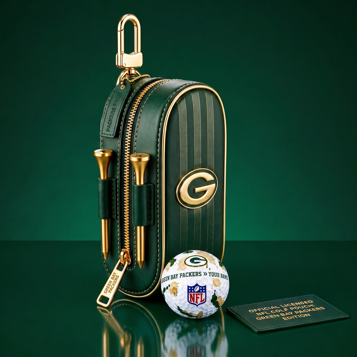 SIGNATURE NFL X GBP DELUXE LEATHER  GOLF POUCH FOR TOURNAMENT
