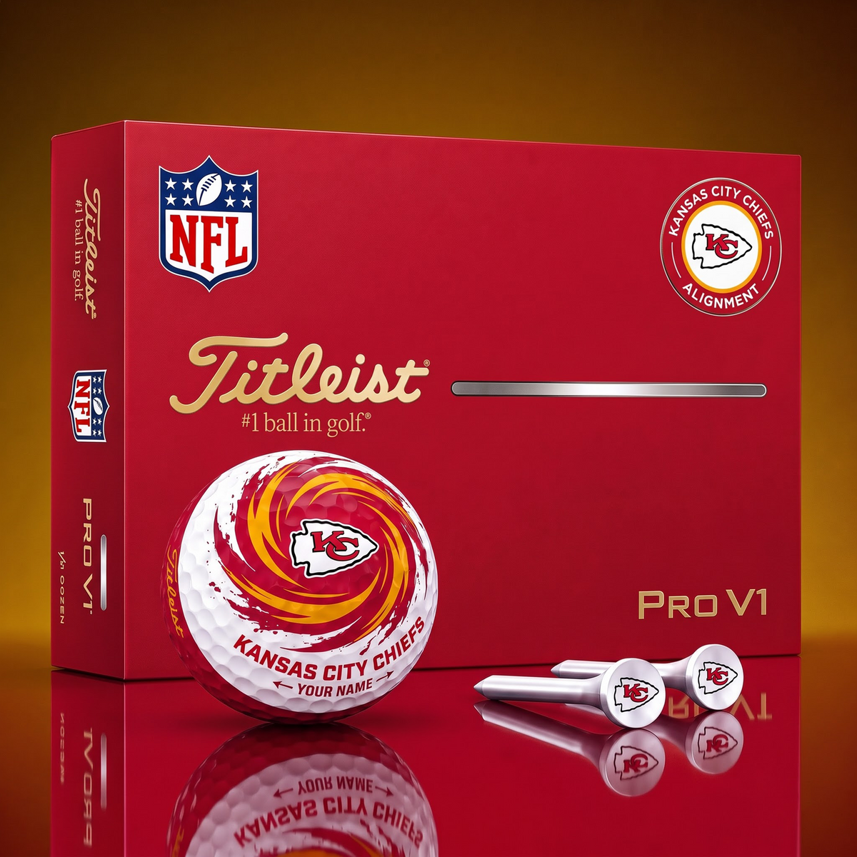 SIGNATURE NFL  X KCC DELUXE PERSONALIZED GOLF BALL LIMITED EDITION V03
