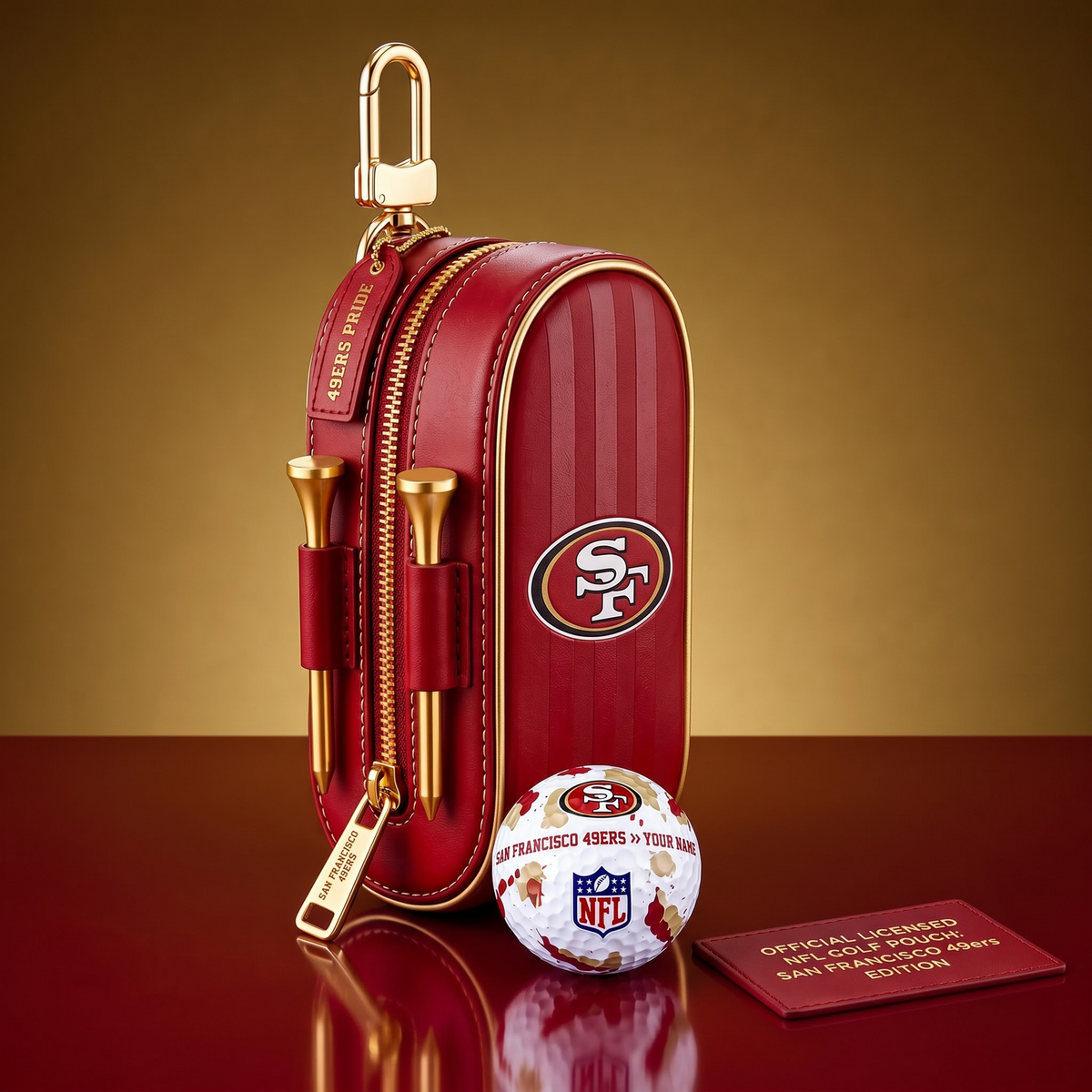 SIGNATURE NFL X SF DELUXE LEATHER  GOLF POUCH FOR TOURNAMENT