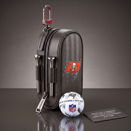 SIGNATURE NFL X TBB DELUXE LEATHER  GOLF POUCH FOR TOURNAMENT