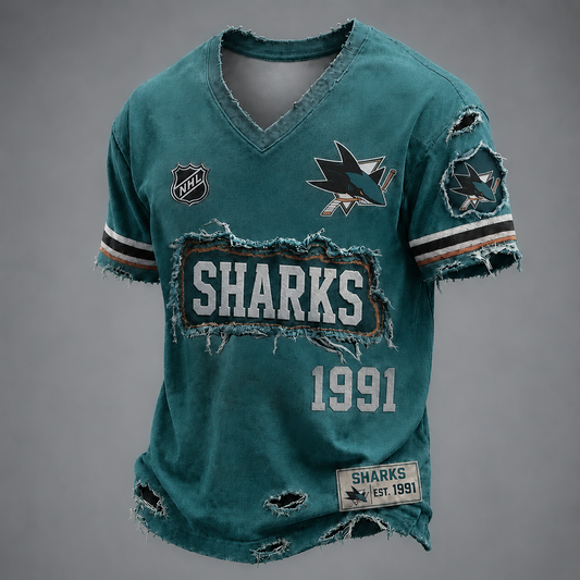 SJS x NHL LUXURY V-Neck T-Shirt 2705 DatND DVT