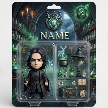 Custom Wizard Photo Plaque For Fans, Personalized Magic School Action Figure Plaque, Custom Name Fantasy Collectible Display, Personalized Fan Gift For Him BQH