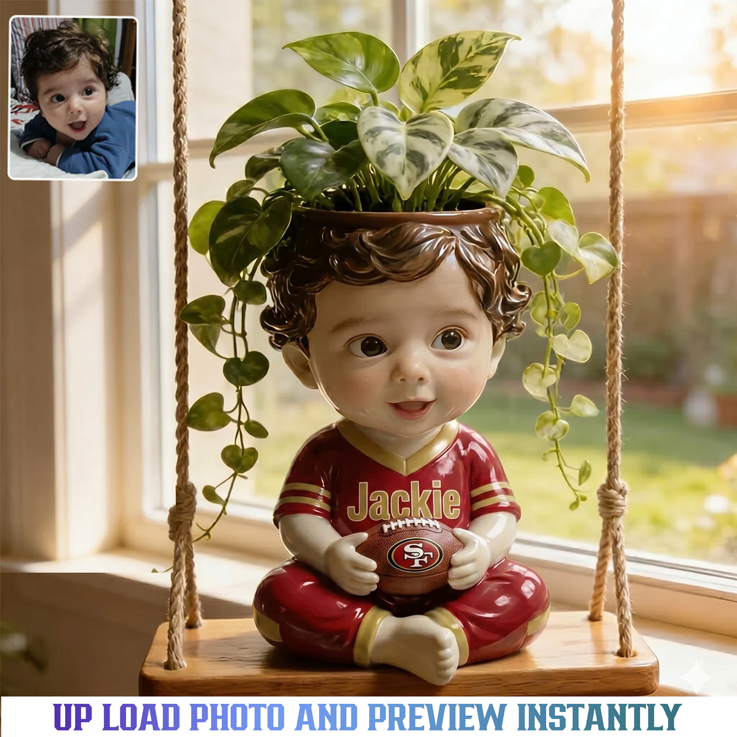 Little Bloom Swing - NFL Personalized Kid Hanging Pot BQH