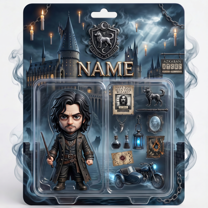 Custom Wizard Photo Plaque For Fans, Personalized Magic School Action Figure Plaque, Custom Name Fantasy Collectible Display, Personalized Fan Gift For Him BQH