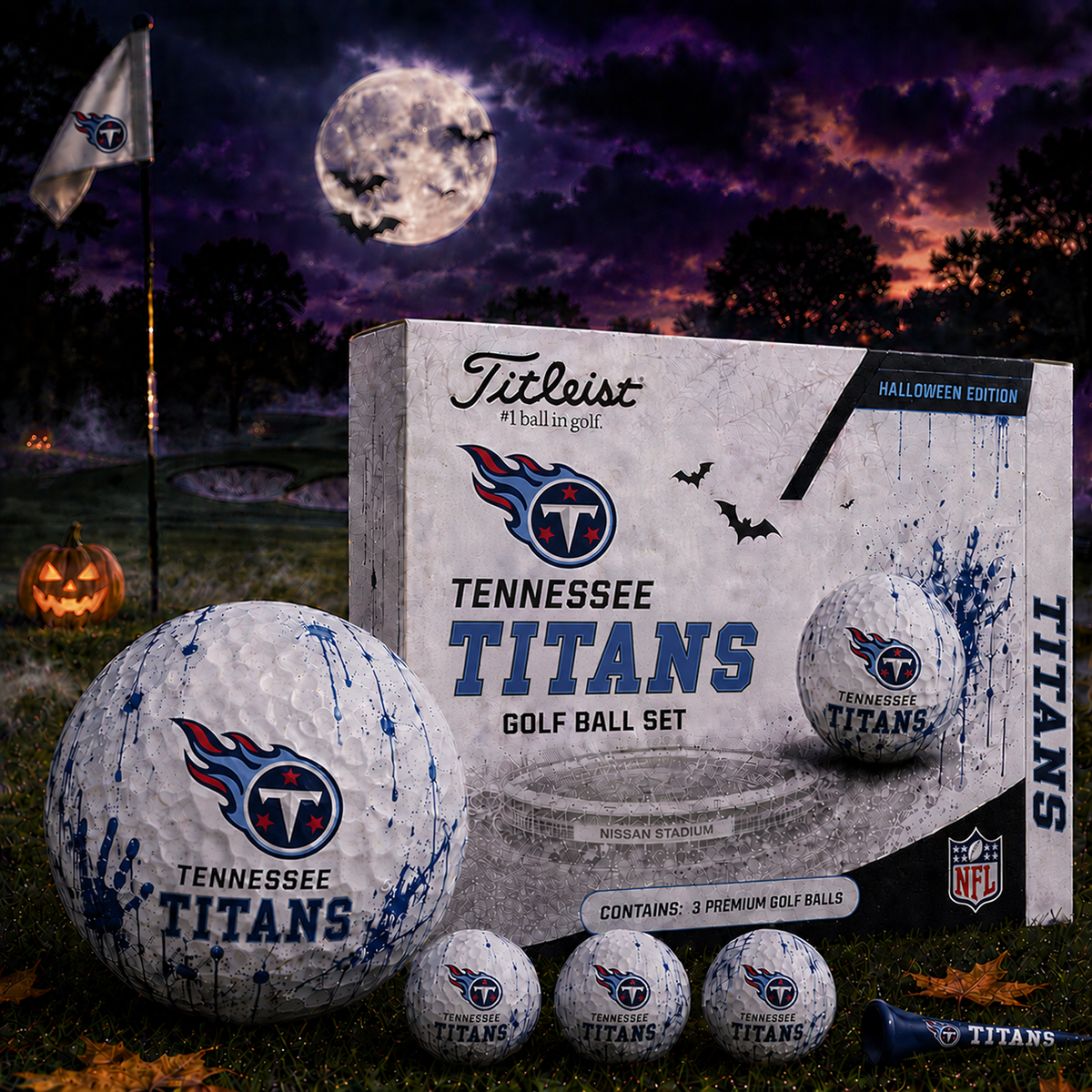 TEN x NFL Halloween Edition Golf Ball Set  3 Premium Golf Balls