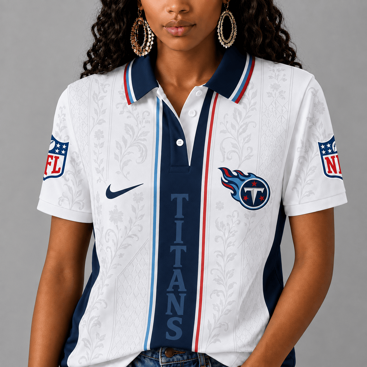 TEN x NFL Premium Floral Elegance Polo Shirt
