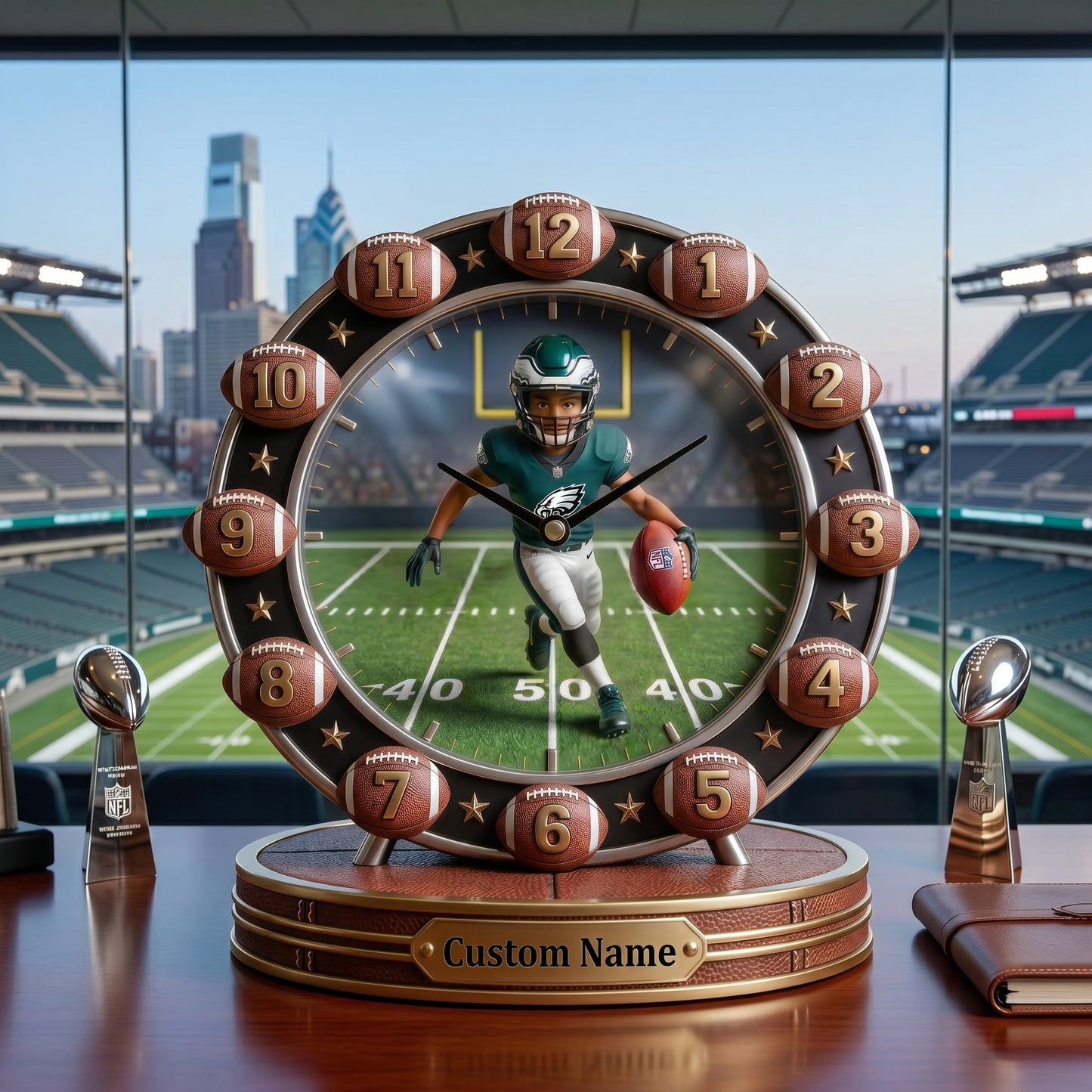 NFL Personalized Basketball Desk Clock Plaque 1106 NAK TTT