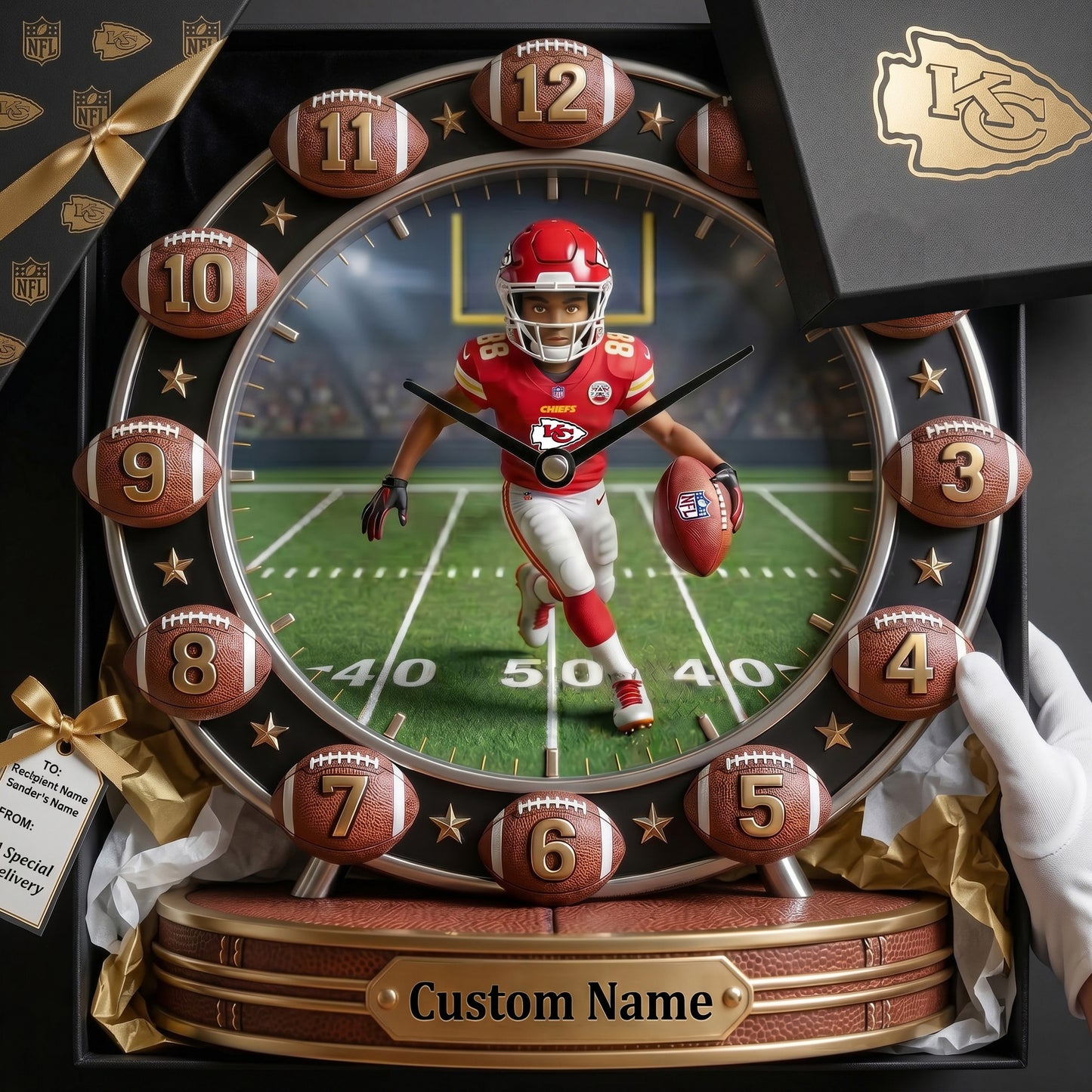 NFL Personalized Basketball Desk Clock Plaque 1106 NAK TTT