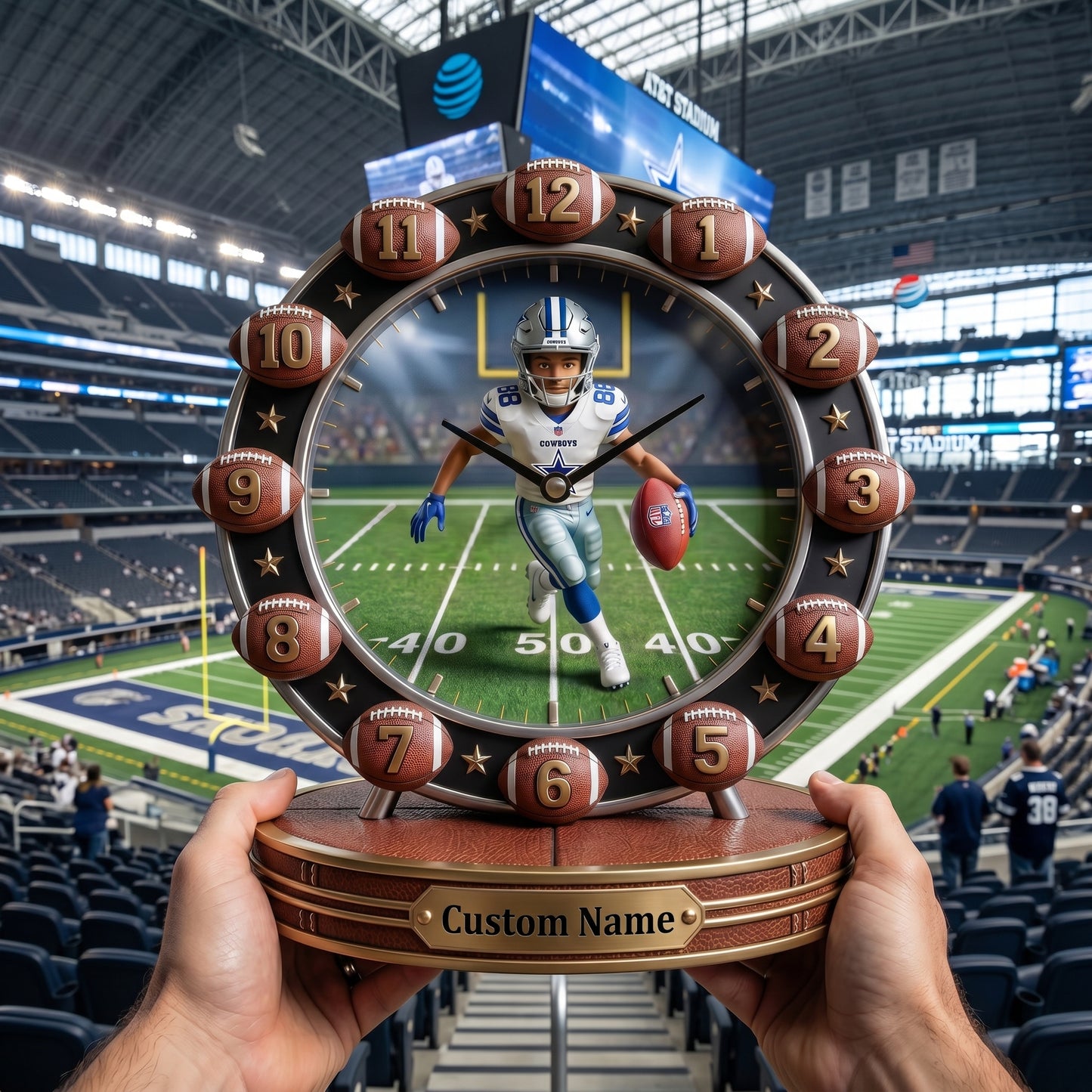 NFL Personalized Basketball Desk Clock Plaque 1106 NAK TTT