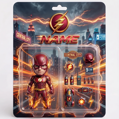 Custom Superhero Action Figure Plaque, Personalized Fan Photo Plaque, Custom Comic Hero Collectible Gift, Personalized Action Figure Display for Fans BQH