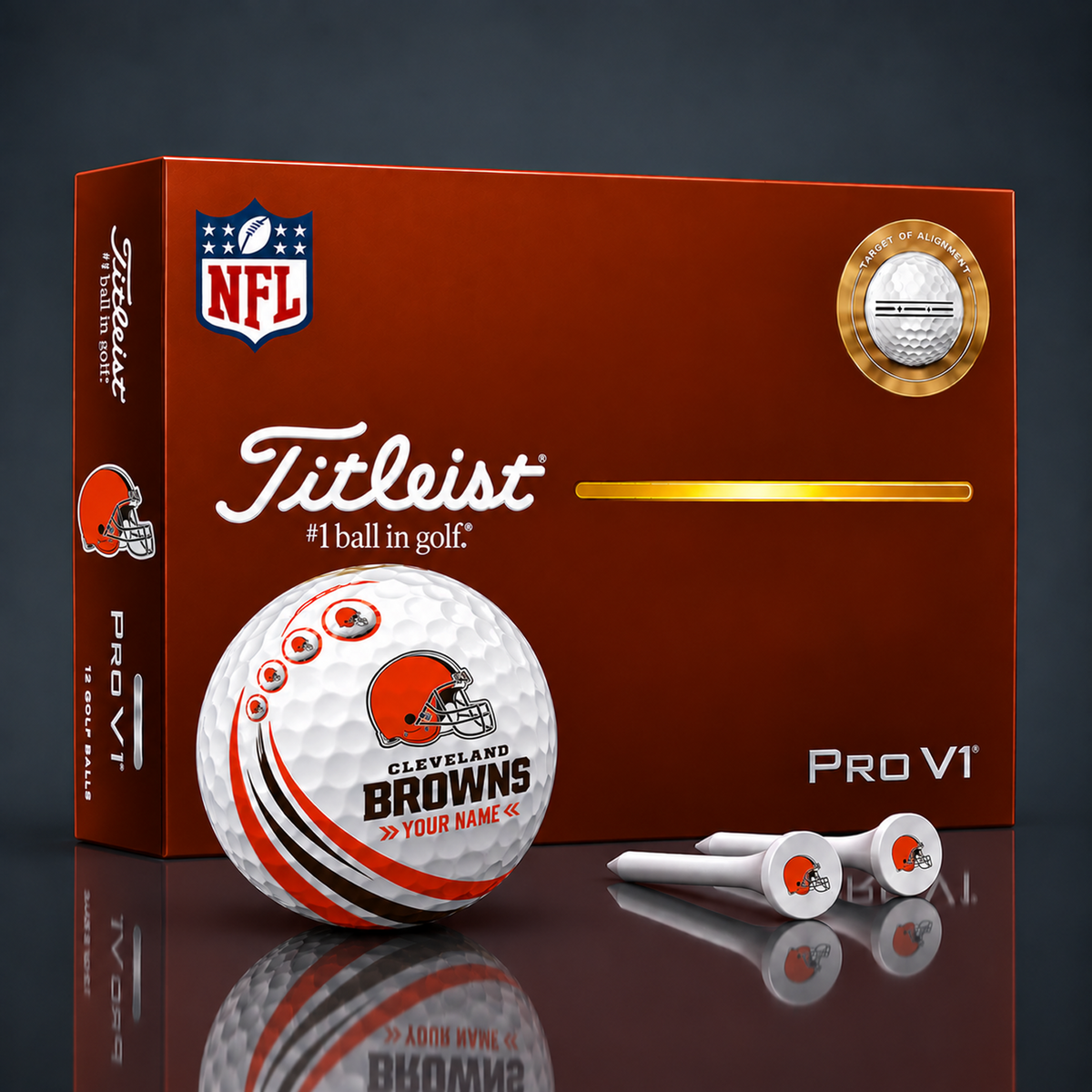 Titleist X Premium NFL CLE PERSONALIZED GOLF BALL LIMITED EDITION  V4