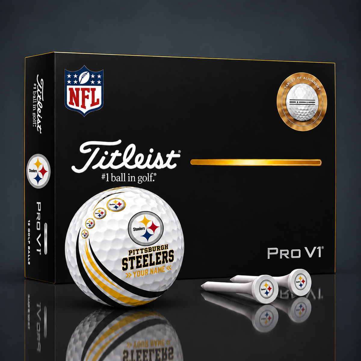 Titleist X Premium NFL PIT PERSONALIZED GOLF BALL LIMITED EDITION  V4