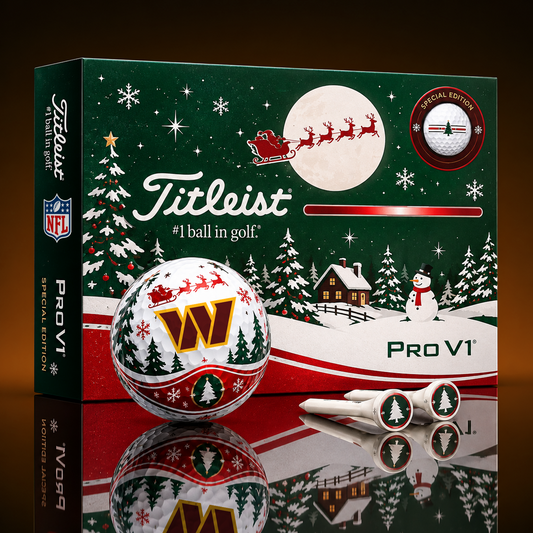 WAS x NFL PERSONALIZED GOLF BALL LIMITED EDITION CHRISTMAS V2
