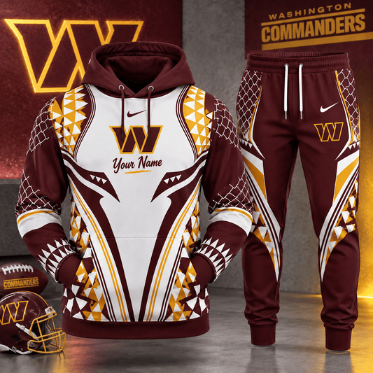 WAS x NFL Premium Football Graphic Hoodie & Jogger Set Fan Game Day Sportswear Outfit