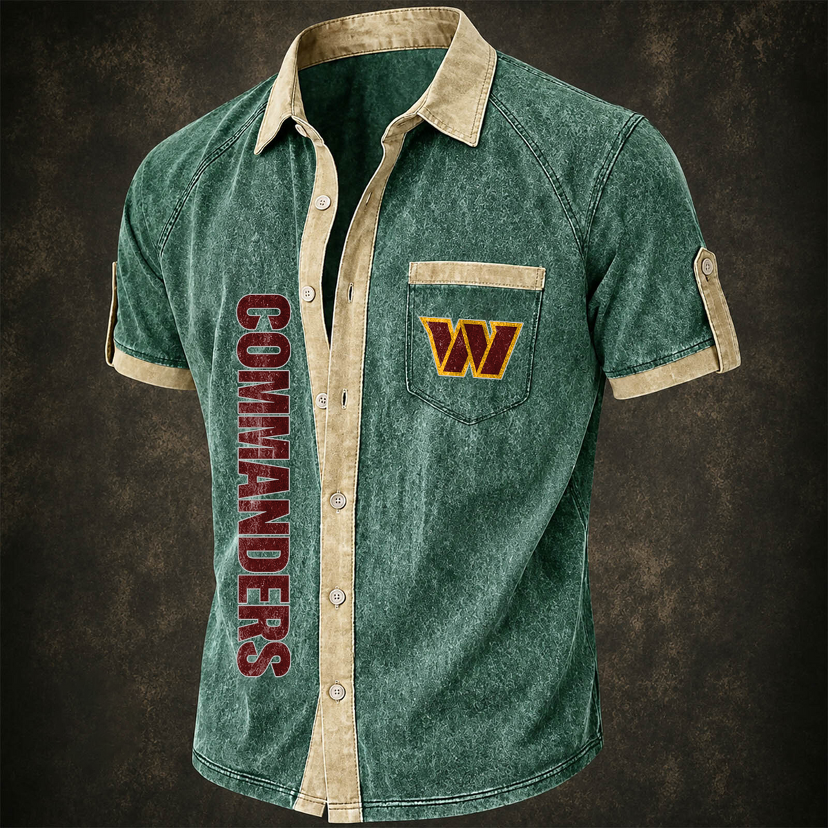 WAS x NFL Short-Sleeve Button-Up Sports Shirt
