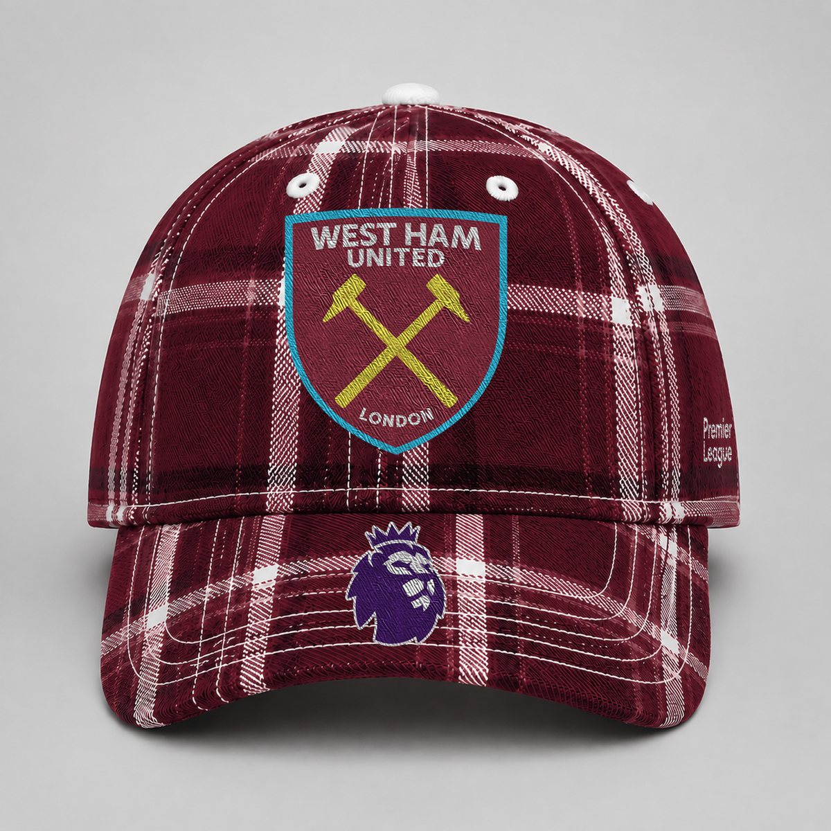 WHU x EPL Premium Varsity Plaid Cap