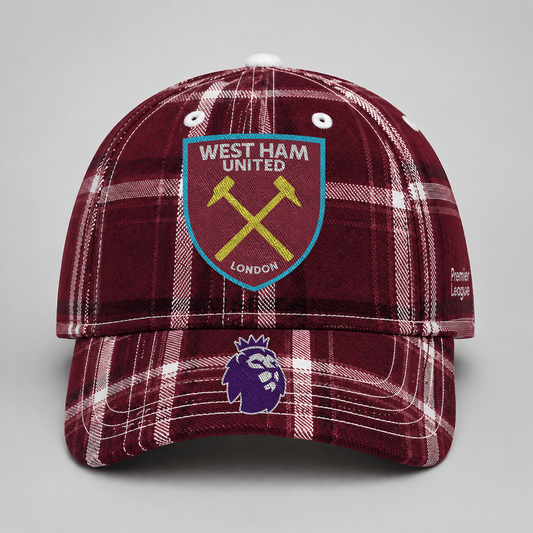 WHU x EPL Premium Varsity Plaid Cap