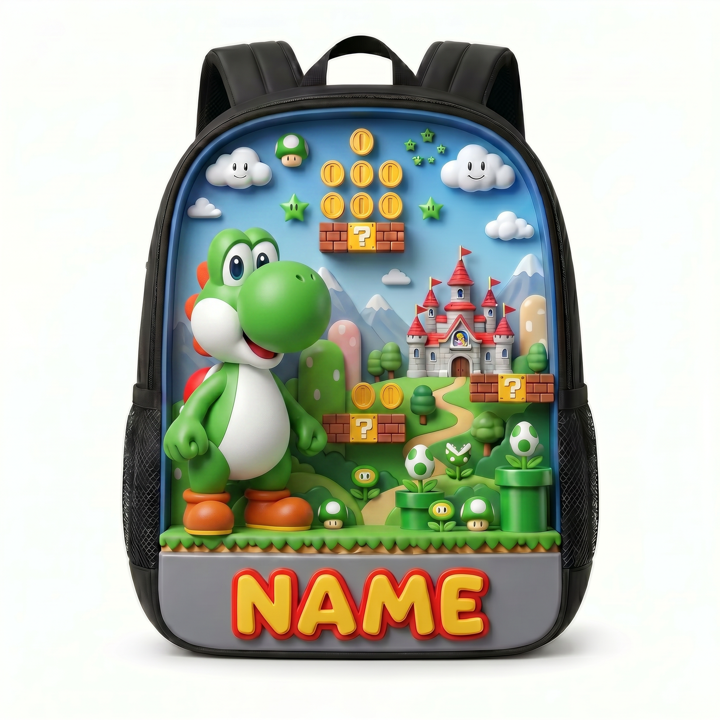 Personalized Kids Backpack, Custom Photo School Backpack With Name, Adventure Game Inspired Bookbag, Back To School Gift For Boys And Girls