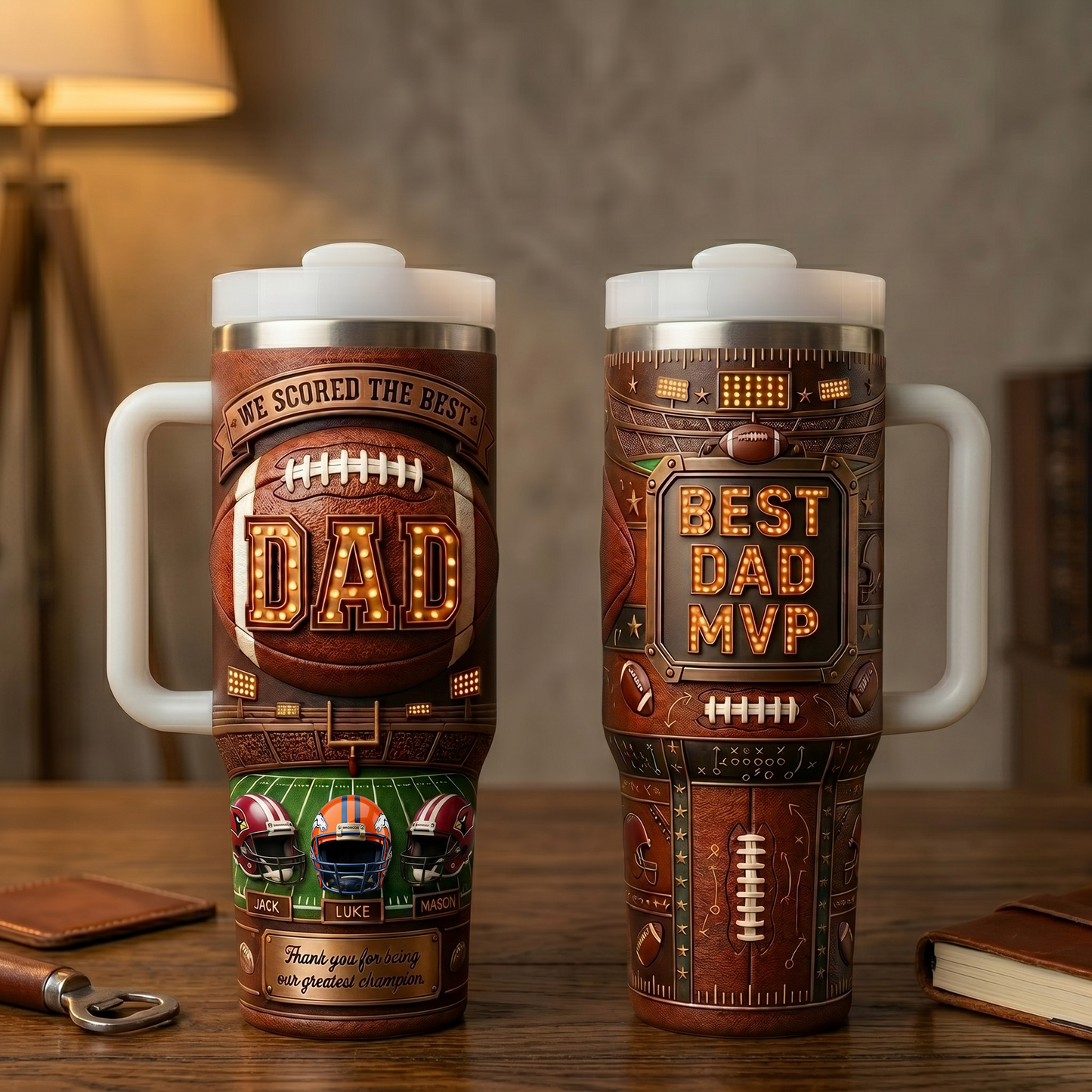 NFL Football Best Dad 40oz Tumbler - Personalized Gifts For Dad 0806 NAK TTT