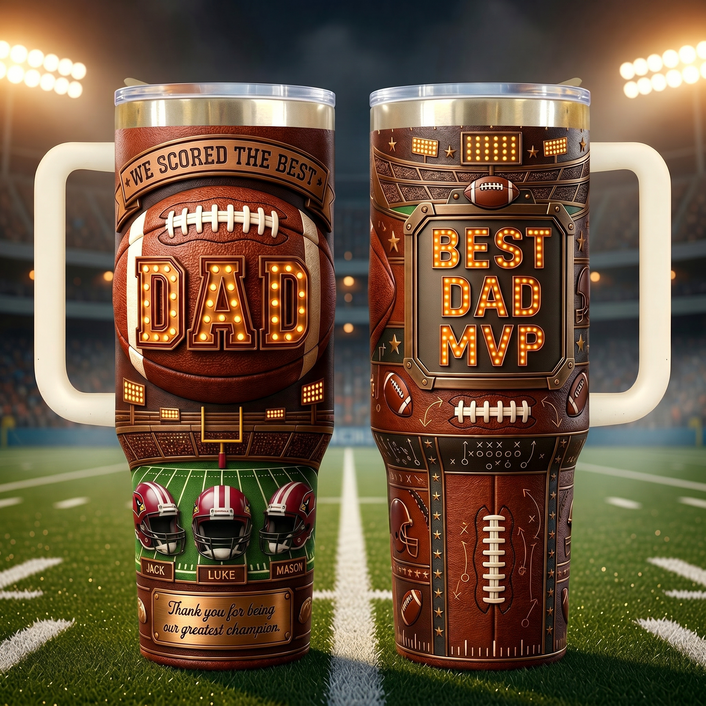 NFL Football Best Dad 40oz Tumbler - Personalized Gifts For Dad 0806 NAK TTT