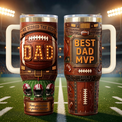 NFL Football Best Dad 40oz Tumbler - Personalized Gifts For Dad 0806 NAK TTT