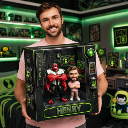 Custom Photo Acrylic Plaque, Personalized Alien Hero Collectible, Cartoon Action Figure Style Gift, Custom Fan Display Decor, Sci-Fi Inspired Acrylic Plaque Gift For Fans BQH