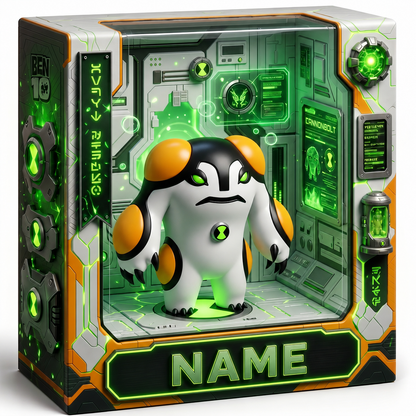 Custom Photo Acrylic Plaque, Personalized Alien Hero Collectible, Cartoon Action Figure Style Gift, Custom Fan Display Decor, Sci-Fi Inspired Acrylic Plaque Gift For Fans BQH