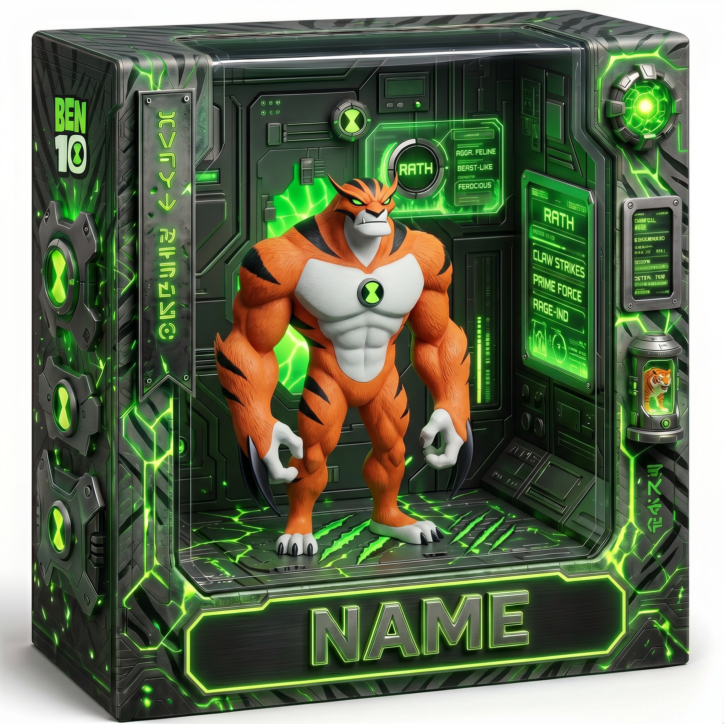 Custom Photo Acrylic Plaque, Personalized Alien Hero Collectible, Cartoon Action Figure Style Gift, Custom Fan Display Decor, Sci-Fi Inspired Acrylic Plaque Gift For Fans BQH
