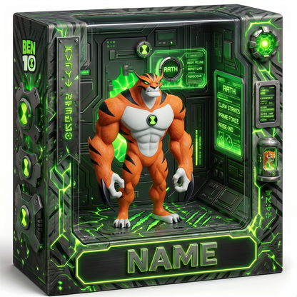 Custom Photo Acrylic Plaque, Personalized Alien Hero Collectible, Cartoon Action Figure Style Gift, Custom Fan Display Decor, Sci-Fi Inspired Acrylic Plaque Gift For Fans BQH