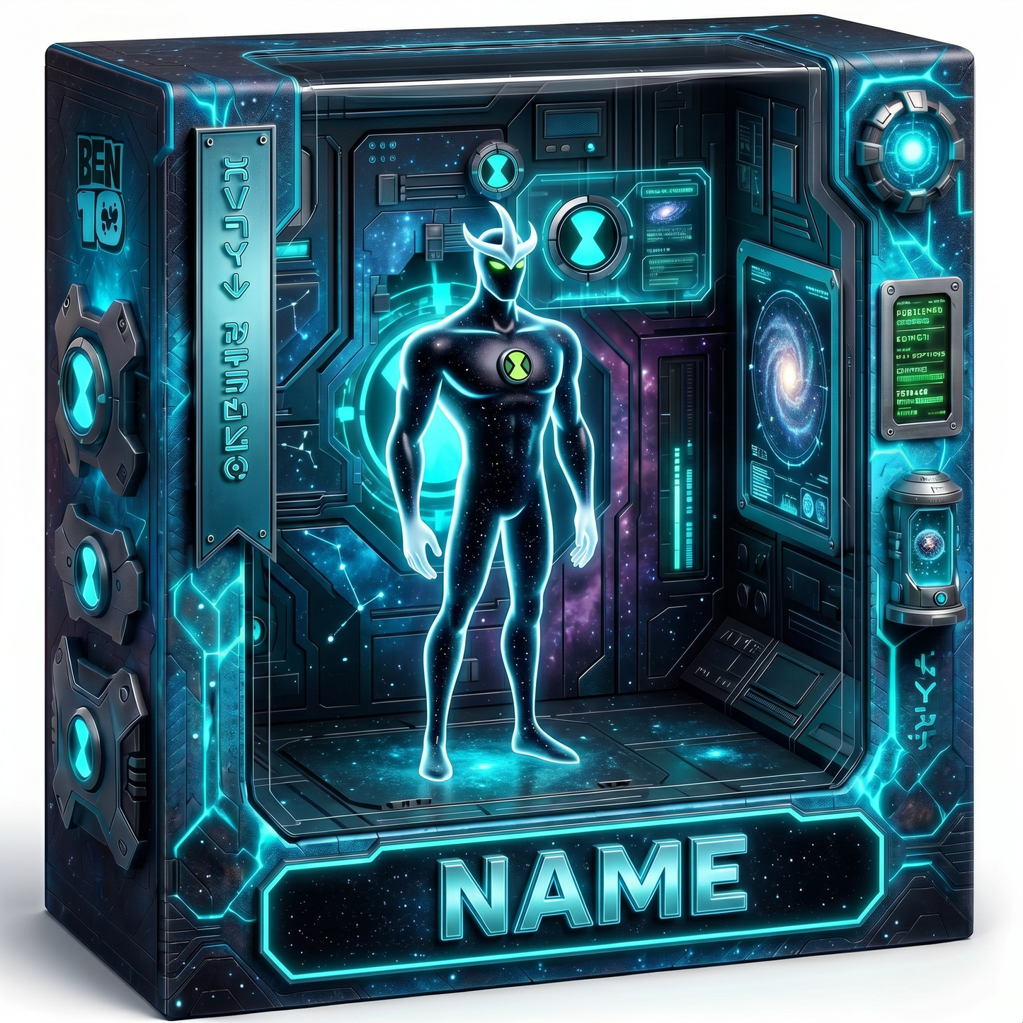 Custom Photo Acrylic Plaque, Personalized Alien Hero Collectible, Cartoon Action Figure Style Gift, Custom Fan Display Decor, Sci-Fi Inspired Acrylic Plaque Gift For Fans BQH